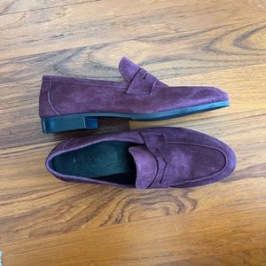 M Gemi Sacca Donna Suede Loafers - Burgundy 39.5 / 8.5 - Brand New